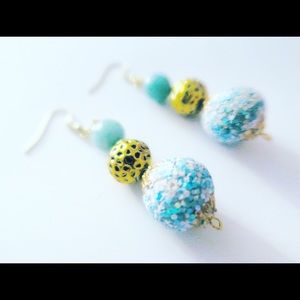 ‘Pretty Girl Blue’ Earrings. Handmade. One-of-kind